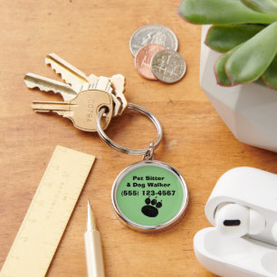 Pet Sitter & Dog Walker Paw Print Sleutelhanger