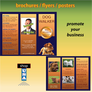 Pet Sitter Dog Walker Trifold Brochure Adverteren