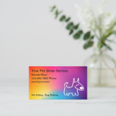 Pet Sitter Dog Walking Service Visitekaartje (Staand voorkant)