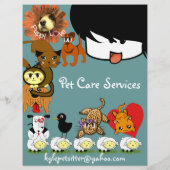 Pet Sitter Flyer veel verkuilde dieren (Achterkant)