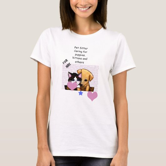 Pet Sitter for Hire T-shirt (Voorkant)