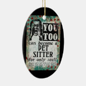 Pet Sitter - Funny Retro Keramisch Ornament (Rechts)