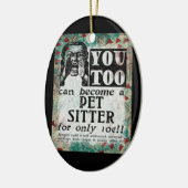 Pet Sitter - Funny Retro Keramisch Ornament (Links)