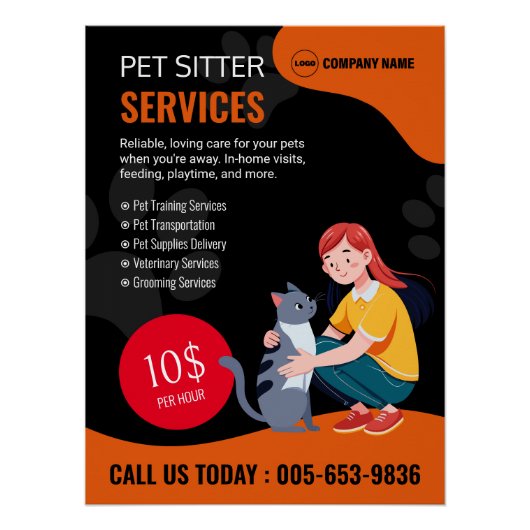 Pet Sitter Glossy Poster Perfect Poster (Voorkant)
