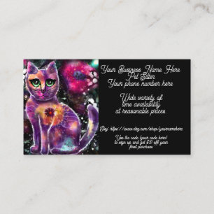 Pet Sitter grillige Abstracte Bloemen Kitty Cat Visitekaartje