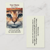 Pet sitter Kat metgezel Visitekaartje (Voorkant / Achterkant)