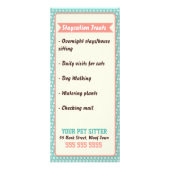 Pet Sitter Rack Kaart -  (Achterkant)