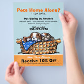 Pet Sitter Sitting ad Coupon CKCS/kitten Flyer (Hand)