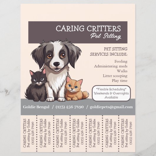 Pet Sitter Tear-Away Flyer (Devant)