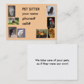 PET SITTER VISITEKAARTJE (Voorkant / Achterkant)
