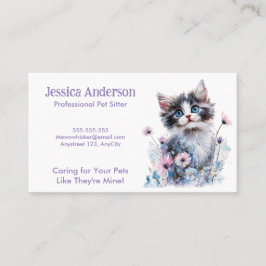 Pet Sitter Visitekaartje - Schattigee kat in de bl