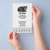 Pet Sitter Zwart-wit Tekst Sjabloon Flyer (Hand)