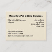 Pet Sitter's Business Red Visitekaartje (Achterkant)