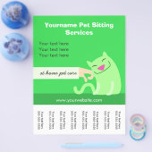 Pet Sitter's Cat Flyer-green Flyer (Enkel)