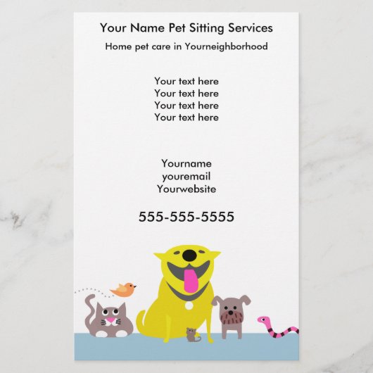 Pet Sitters Flyer-blue Flyer (Voorkant)