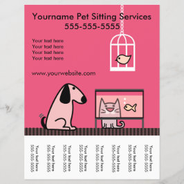 Pet Sitter's Flyer met label-rood