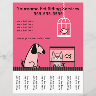 Pet Sitter's Flyer met label-rood