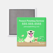 Pet Sitter's Groene magneet (Voorkant / Achterkant)