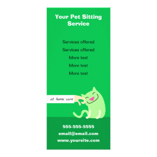 Pet Sitter's rackkaart met kat Reclamekaart