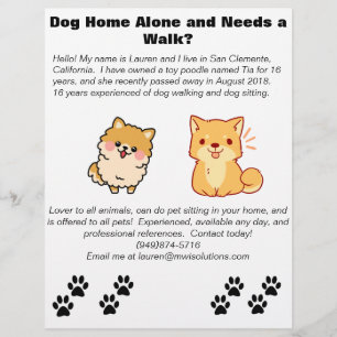 Pet Sitting and Dog Walking Flyer