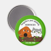 Pet Sitting Animal Magnet Magneet (Voorkant / Achterkant)