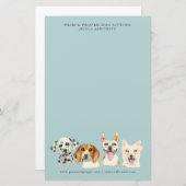 Pet Sitting Business Dog Waterverf Briefpapier (Voorkant / Achterkant)