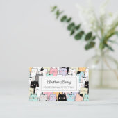 Pet Sitting Colorful Cat Theme Visitekaartje (Staand voorkant)