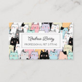 Pet Sitting Colorful Cat Theme Visitekaartje (Voorkant)