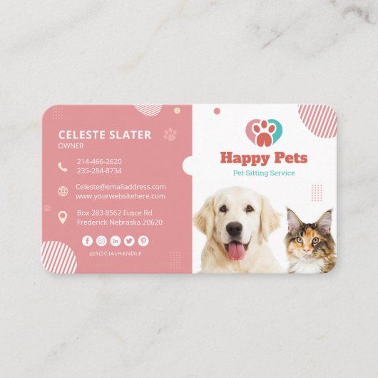 Pet Sitting, Dierenkliniek, Dierenartsen, Dierenbe Visitekaartje (Voorkant)