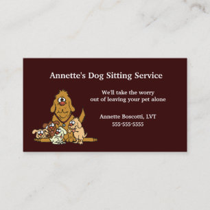 Pet Sitting Dog Babysitter Business Card Template Visitekaartje