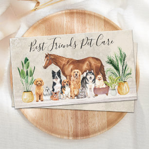 Pet Sitting Dog Cat Horse Elegant Animals Visitekaartje