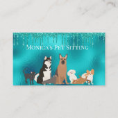 Pet Sitting Dog Cat Pet Sitting Robin's Egg Blue Visitekaartje (Voorkant)