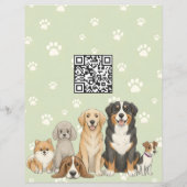 Pet Sitting Dog Walker Custom Promotional Green Flyer (Achterkant)