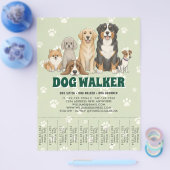 Pet Sitting Dog Walker Custom Promotional Green Flyer (Enkel)