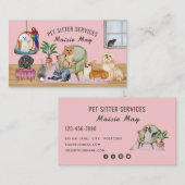 Pet Sitting, Dog Walking, Grooming Visitekaartje (Voorkant / Achterkant)