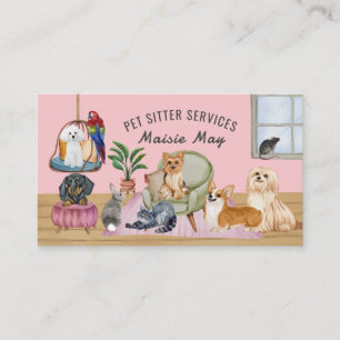 Pet Sitting, Dog Walking, Grooming Visitekaartje