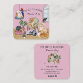 Pet Sitting, Dog Walking, Grooming Visitekaartje (Voorkant / Achterkant)