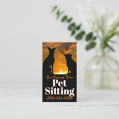Pet Sitting, Doggie Day Care Custom Promo Card Visitekaartje (Staand voorkant)