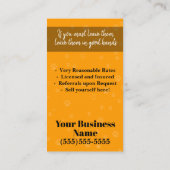 Pet Sitting, Doggie Day Care Custom Promo Card Visitekaartje (Achterkant)