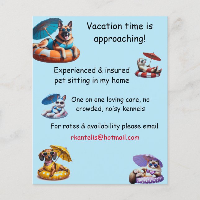 Pet Sitting Flyer (Voorkant)