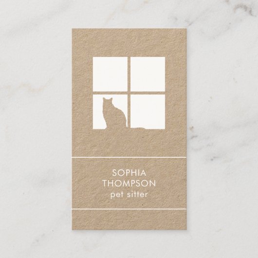 Pet Sitting Groomer Services Unieke Verticale Kraf Visitekaartje (Voorkant)