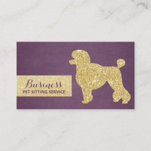 Pet Sitting Paars & Gold Poodle Silhouettes Visitekaartje