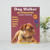 Pet Sitting Service Dog Walker Trustworthy Flyer (Staand voorkant)