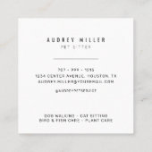 Pet Sitting Service Pet Care Square Visitekaartje (Achterkant)