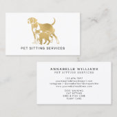 Pet Sitting Services Gold & White Visitekaartje (Voorkant / Achterkant)