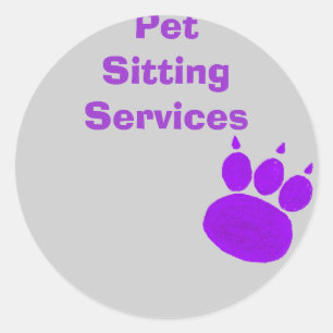 Pet Sitting Services Pauw Print Ronde Sticker