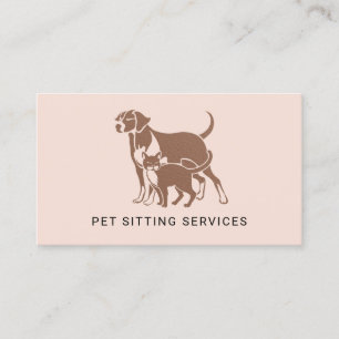Pet Sitting Services Roos Gold & Blush Pink Visitekaartje
