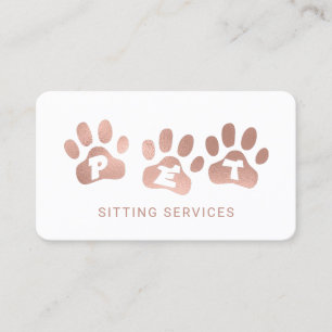 Pet Sitting Services Roos Gold en wit Visitekaartje