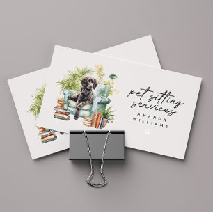Pet Sitting Services Waterverf QR-code Visitekaartje