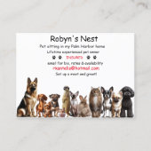 Pet Sitting Visitekaartje (Voorkant)